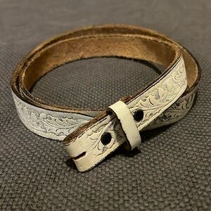Vintage Tooled Leather Western Belt